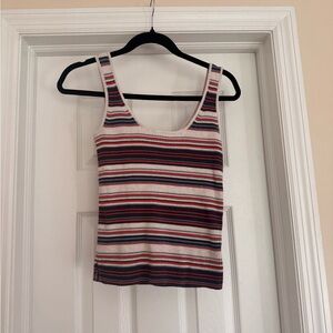 Madewell Red and Blue Striped Tank Top